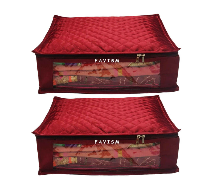 6" Satin saree cover | closet storage combo pack of 2 pcs. - FAVISM