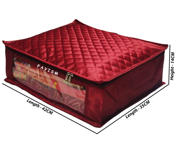 6" Satin saree cover | closet storage combo pack of 2 pcs. - FAVISM