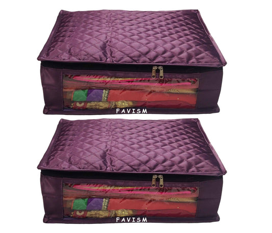 6" Satin saree cover | closet storage combo pack of 2 pcs. - FAVISM