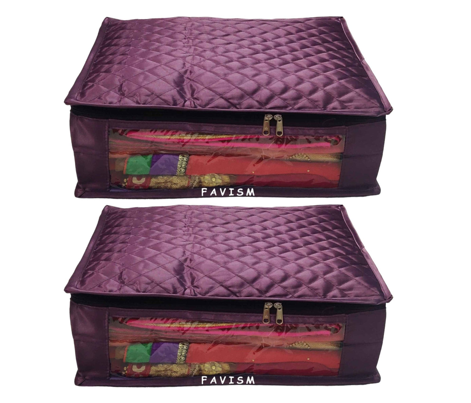 6" Satin saree cover | closet storage combo pack of 2 pcs. - FAVISM