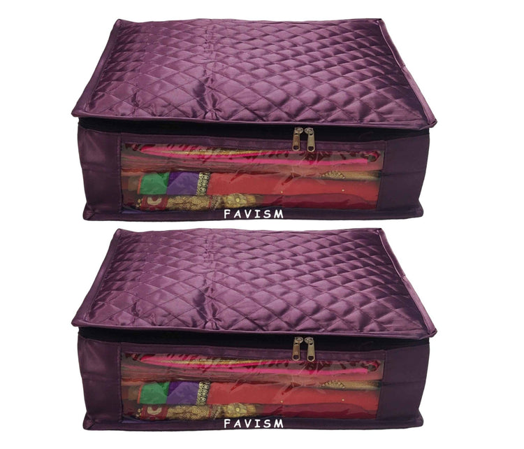 6" Satin saree cover | closet storage combo pack of 2 pcs. - FAVISM