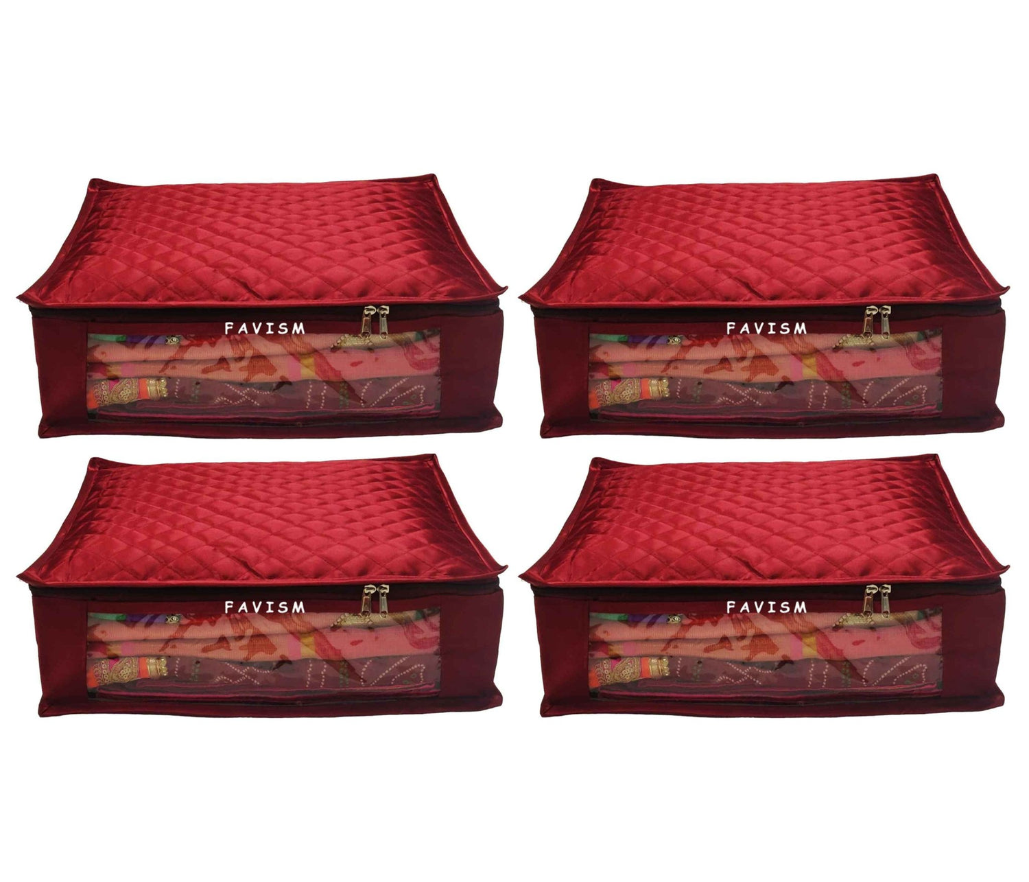 6" Satin saree cover | closet storage combo pack of 4 pcs. - FAVISM