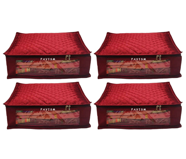 6" Satin saree cover | closet storage combo pack of 4 pcs. - FAVISM