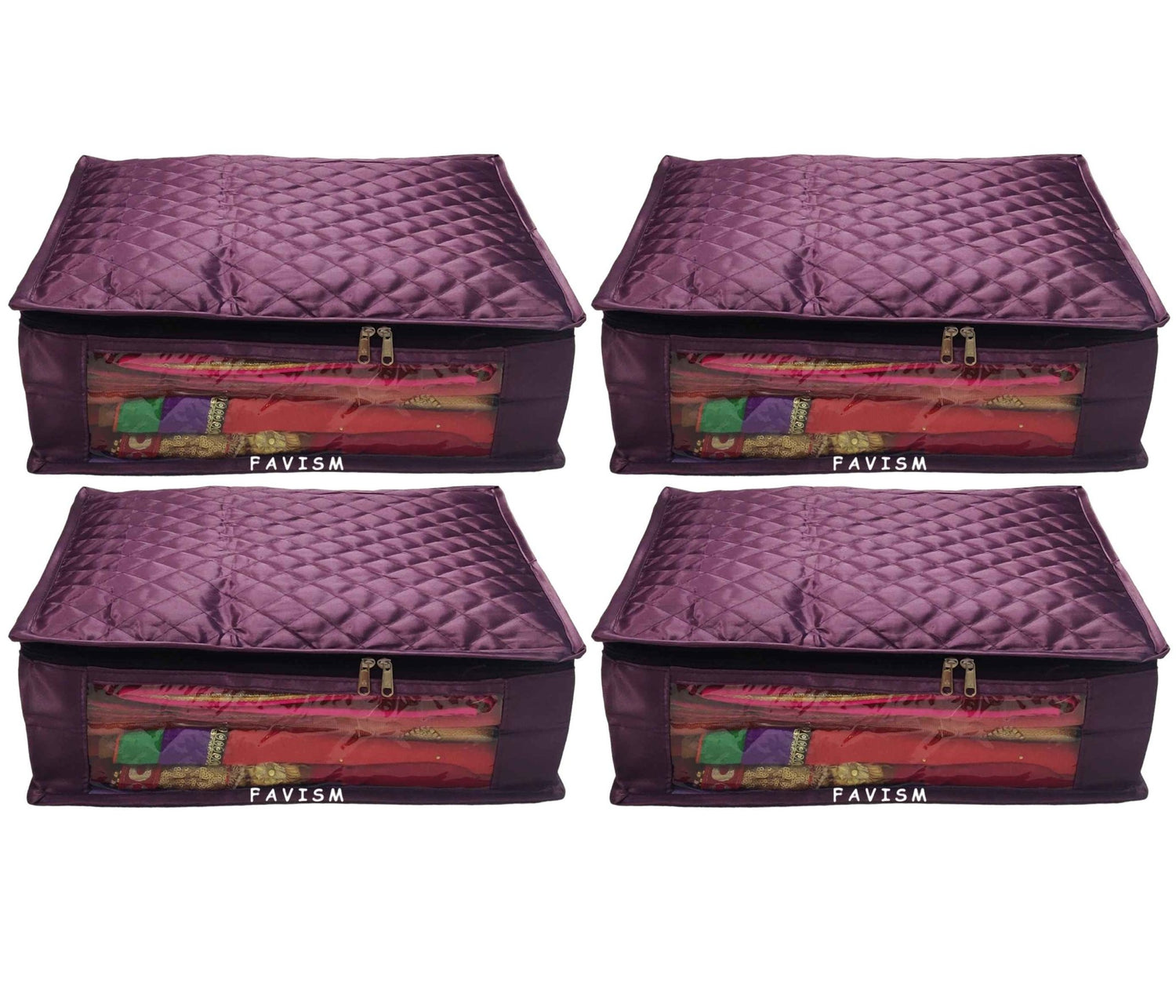 6" Satin saree cover | closet storage combo pack of 4 pcs. - FAVISM