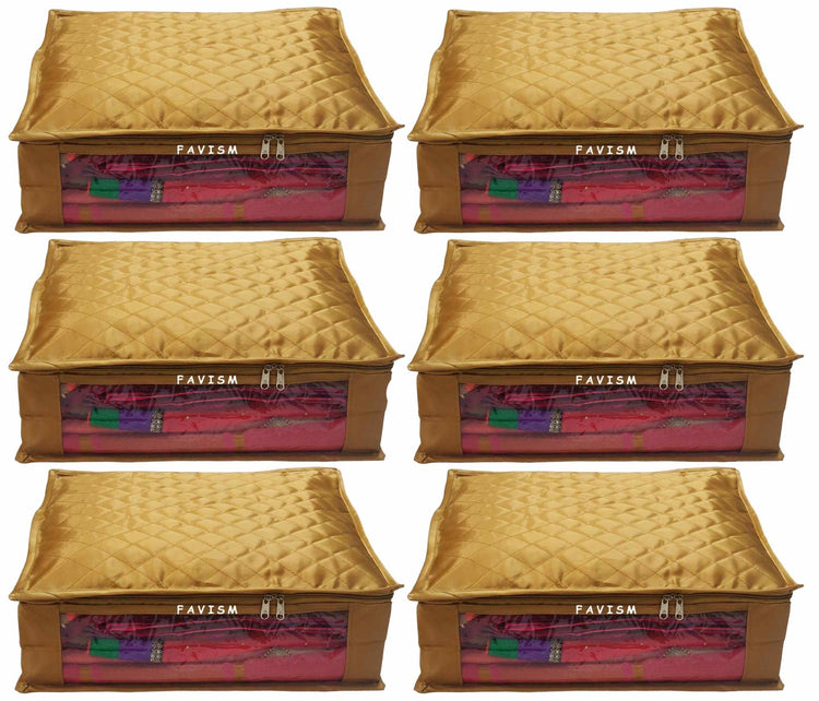 6" Satin saree cover | closet storage combo pack of 6 pcs. - FAVISM