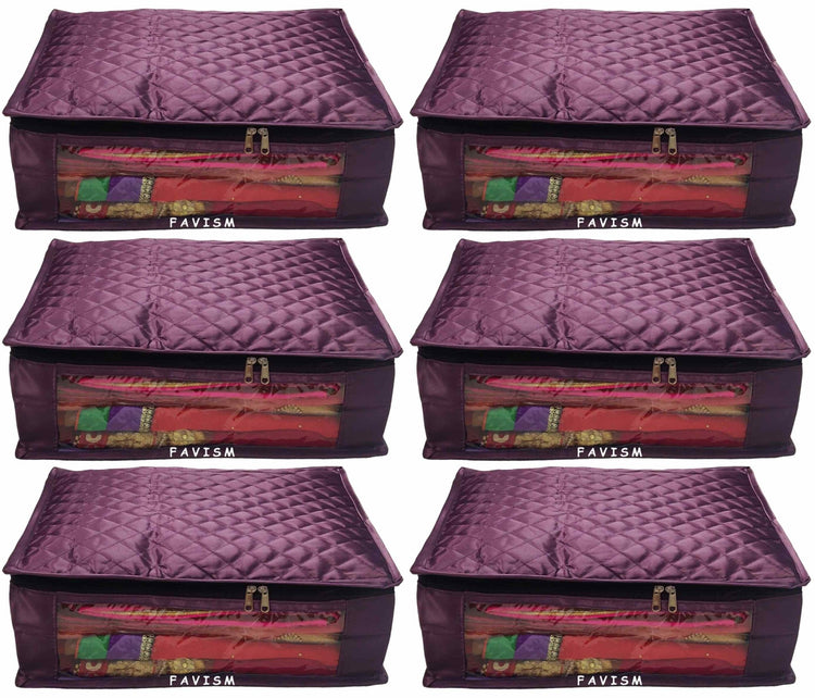 6" Satin saree cover | closet storage combo pack of 6 pcs. - FAVISM