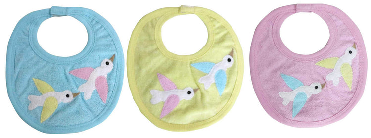 Newborn pure soft cotton bibs for 0-36 month babies pack of 3 pcs.