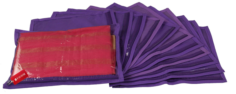 Non-woven single saree cover | garment cover combo pack of 12 pcs. - FAVISM