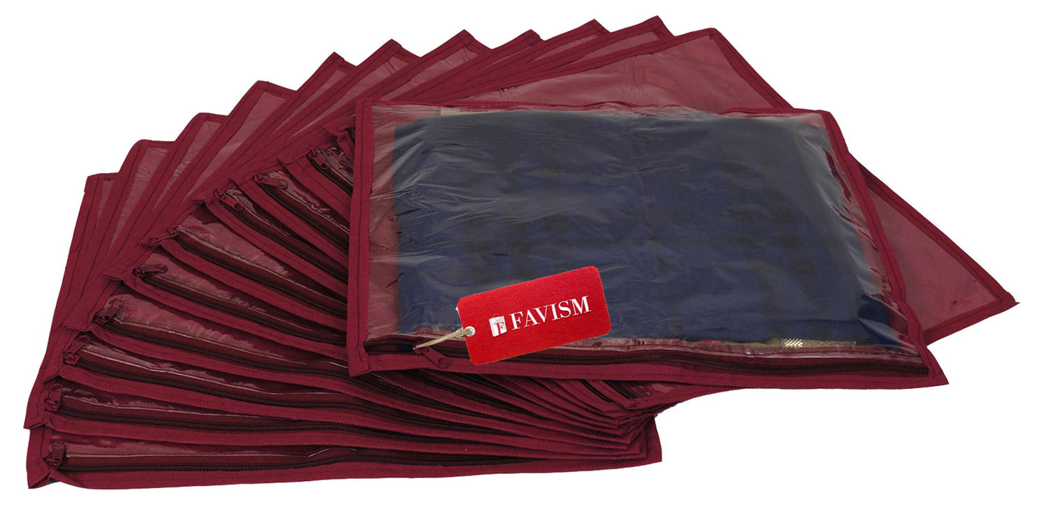 Non-woven single saree cover | garment cover combo pack of 12 pcs. - FAVISM