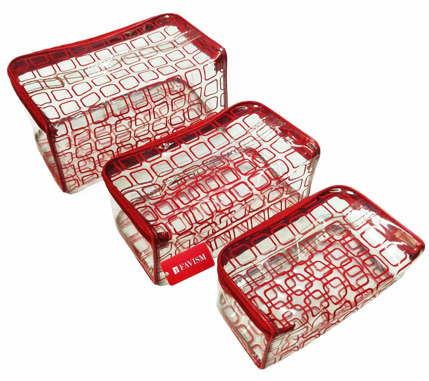 transparent cosmetic pouch set