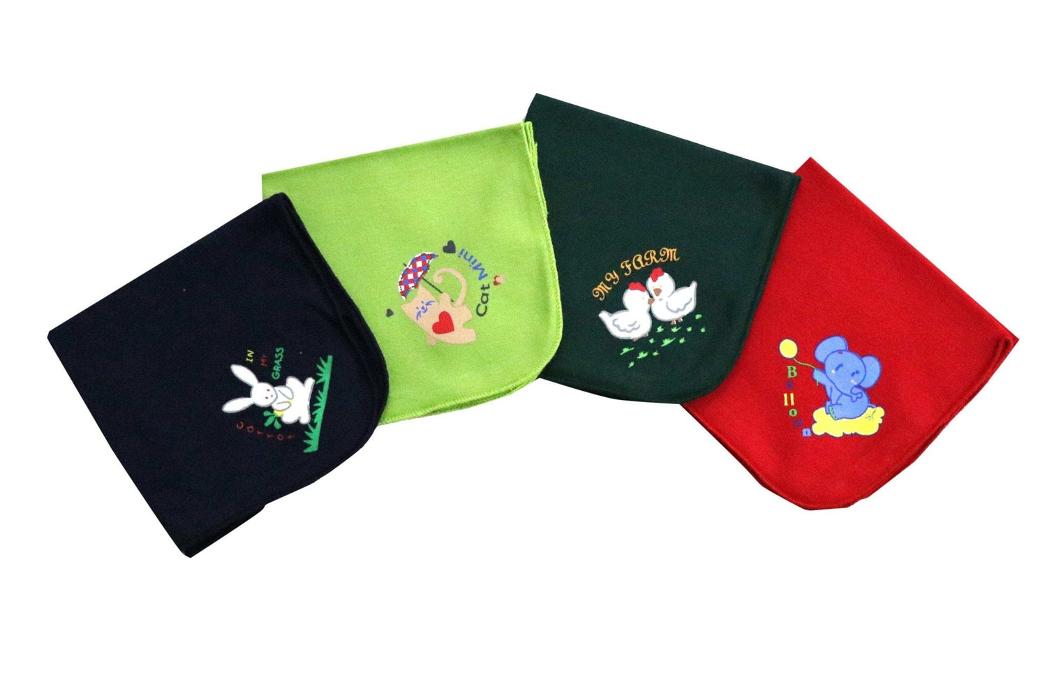 Newborn pure soft cotton face towels cum napkins pack of 4 pcs. - FAVISM