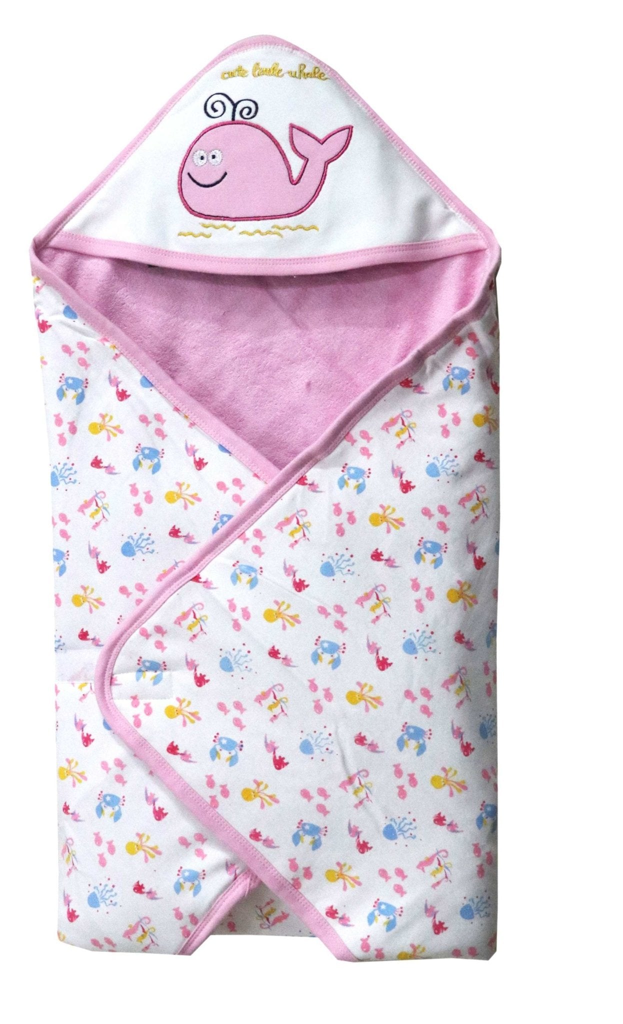 Newborn baby hood wrapper cum blanket ( 0-24 months ) unisex - FAVISM