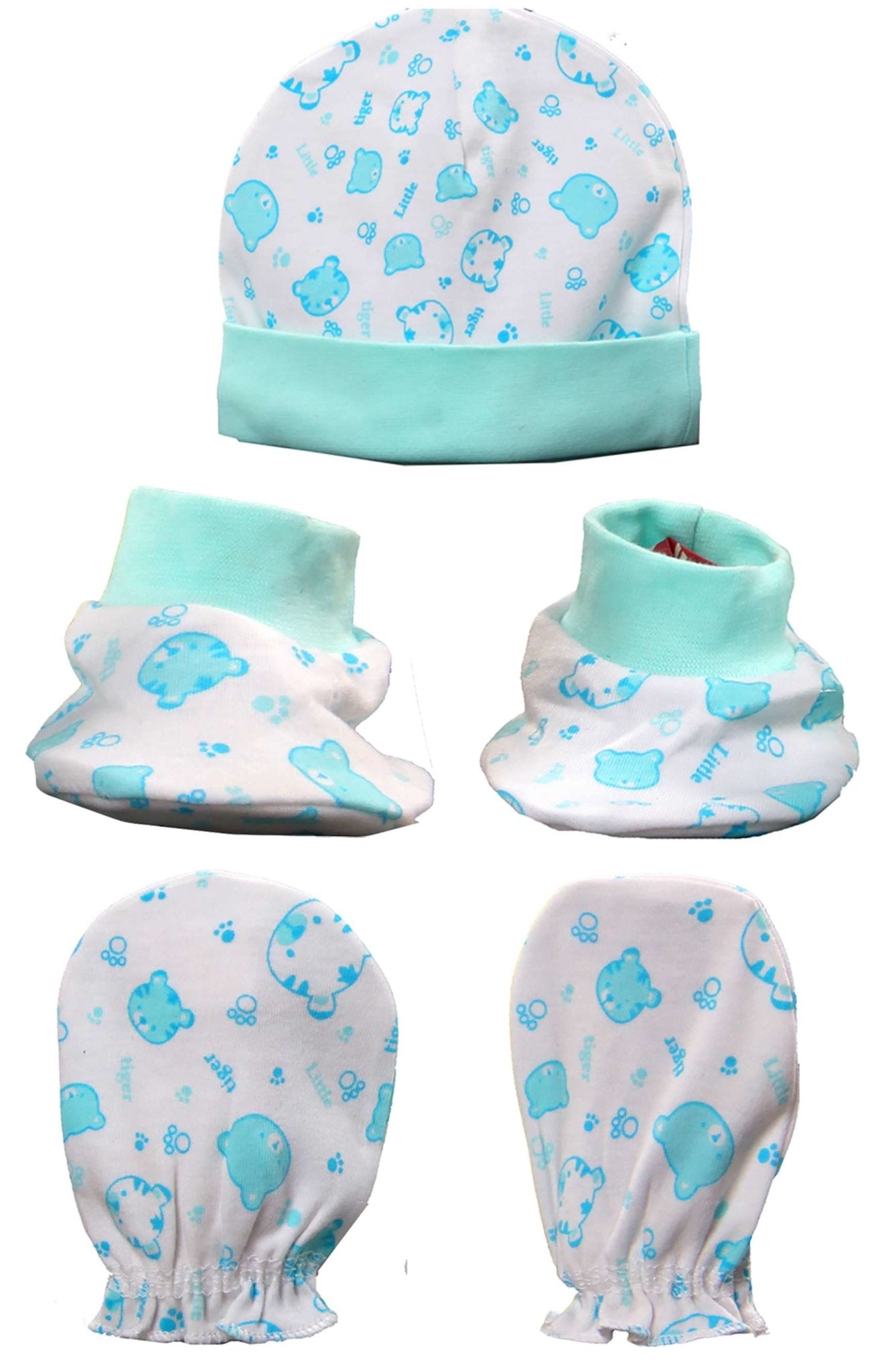 Newborn booties mittens cap set pack of 2 pair & 1 pcs ( 0-6 months ) - FAVISM