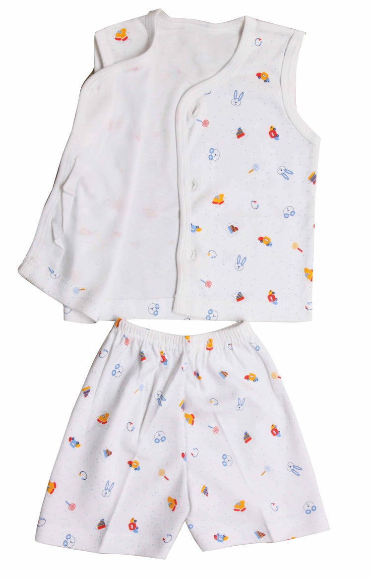 Newborn half t-shirt | pant pack of 2 set, white !! premium quality !! - FAVISM