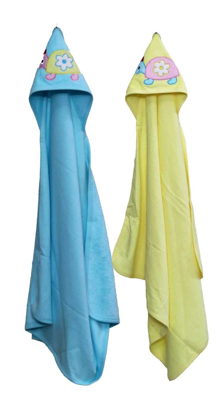 Newborn pure soft cotton bath towel with hood pack of 2 pcs ( 0-36 months ) - FAVISM