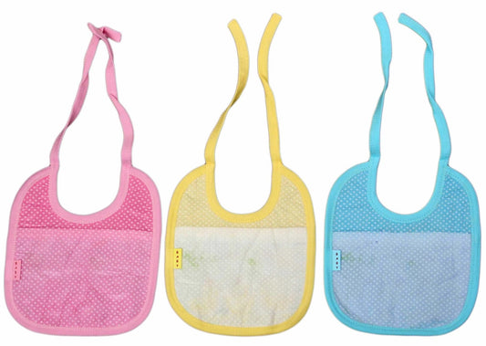 Newborn pure soft cotton bibs for 0-36 month babies pack of 3 pcs. - FAVISM