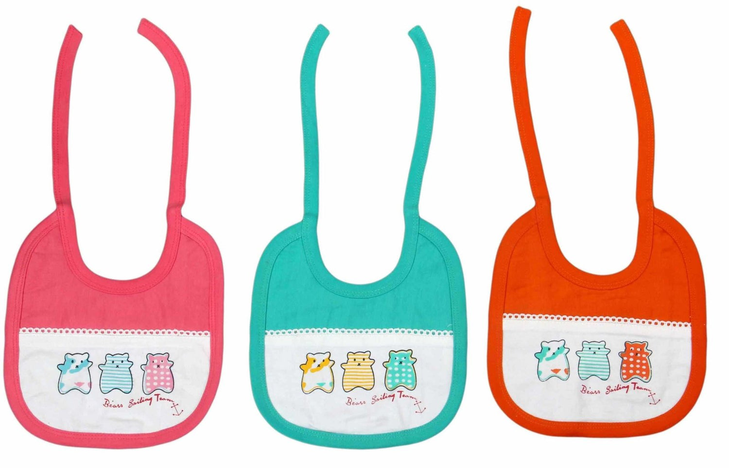 Newborn pure soft cotton bibs for 0-36 month babies pack of 3 pcs. - FAVISM