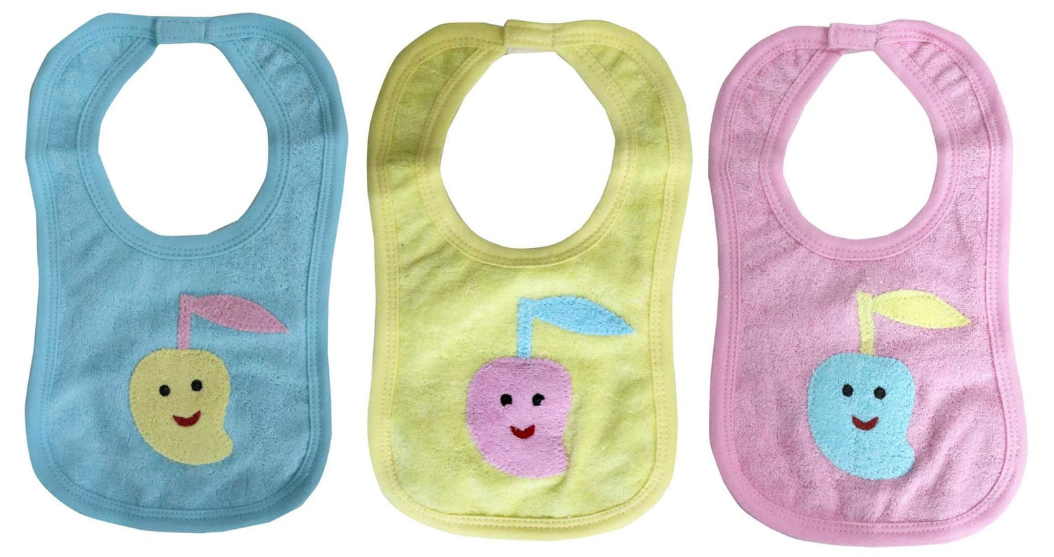 Newborn pure soft cotton bibs for 0-36 month babies pack of 3 pcs. - FAVISM