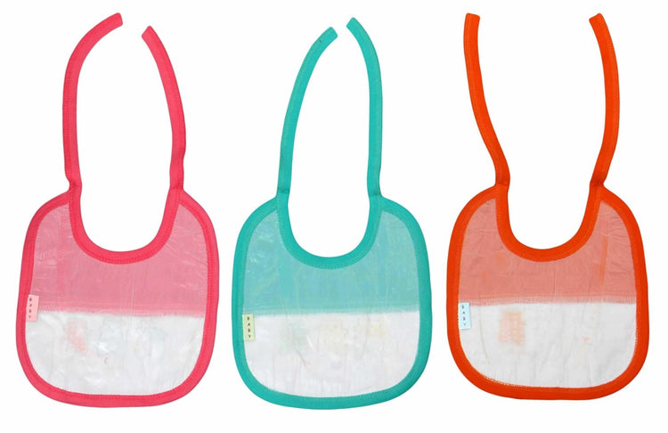 Newborn pure soft cotton bibs for 0-36 month babies pack of 3 pcs. - FAVISM