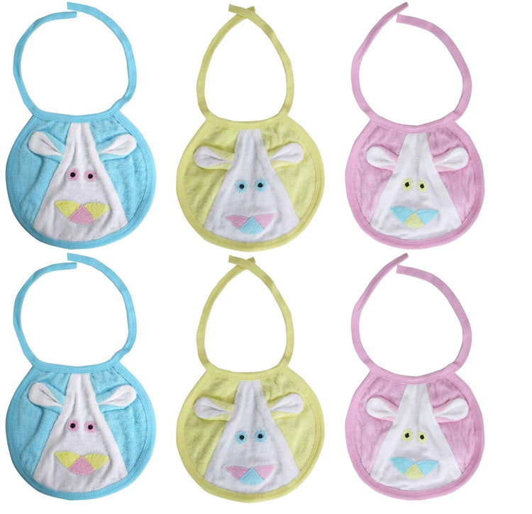 Newborn pure soft cotton bibs for 0-36 month babies pack of 6 pcs. - FAVISM