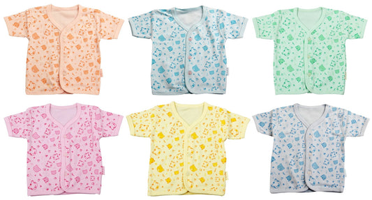 Newborn soft cotton t-shirt for baby boy & baby girl pack of 6 pcs. ( Half Sleeve ) - FAVISM
