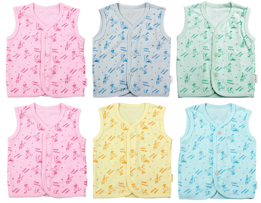Newborn soft cotton t-shirt for baby boy & baby girl pack of 6 pcs. ( Sleeveless ) - FAVISM