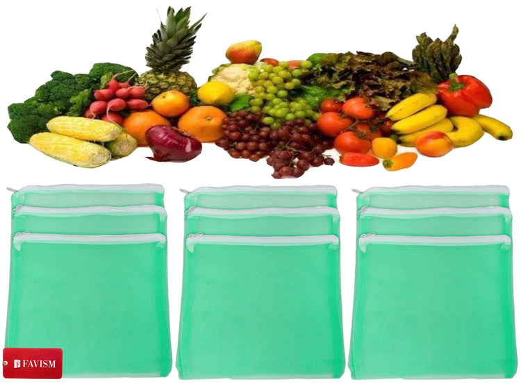 Reusable fruits bags | vegetables grocery bags pack of 9 pcs. - FAVISM