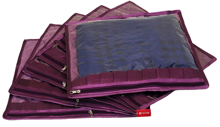 Satin single saree cover | closet storage | garment cover pack of 6 pcs. - FAVISM