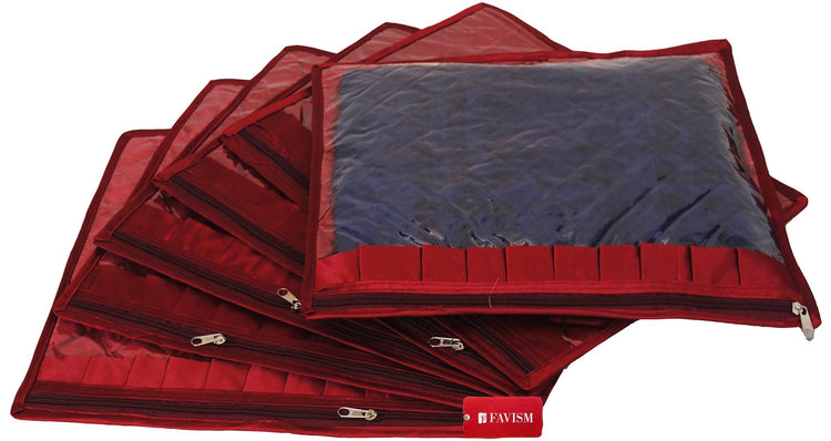 Satin single saree cover | closet storage | garment cover pack of 6 pcs. - FAVISM