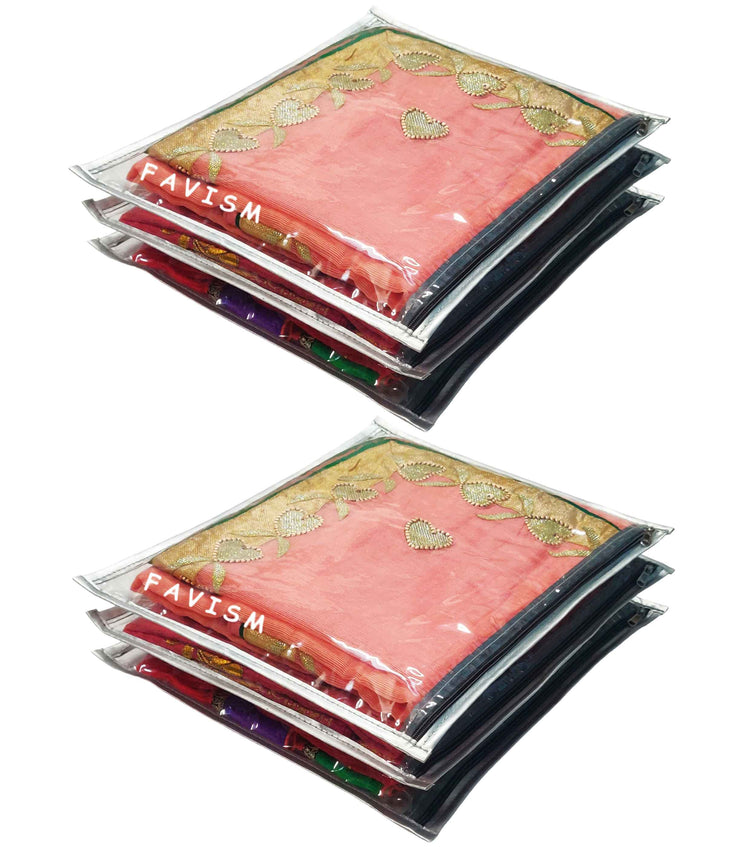 KANUSHI 5212122 Transparent Window Saree Covers / Saree Bags With Stainless  Steel Zip Lock Combo (Large) 5454 Price in India - Buy KANUSHI 5212122  Transparent Window Saree Covers / Saree Bags With