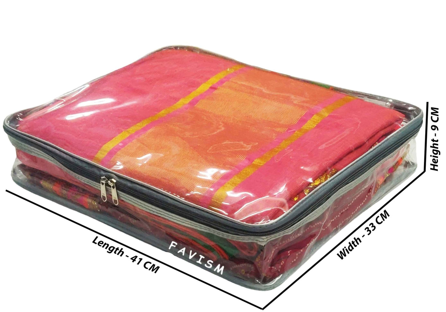 2.5" full transparent saree cover | closet organizer pack of 12 pcs. - FAVISM