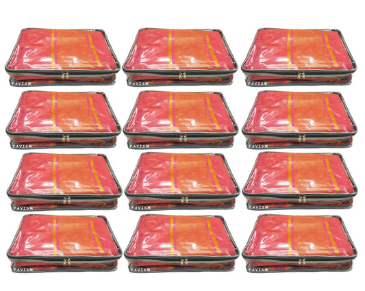 2.5" full transparent saree cover | closet organizer pack of 12 pcs. - FAVISM