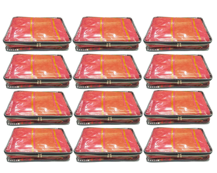 2.5" full transparent saree cover | closet organizer pack of 12 pcs. - FAVISM