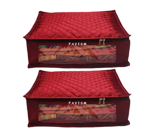 6" Satin saree cover | closet storage combo pack of 2 pcs. - FAVISM