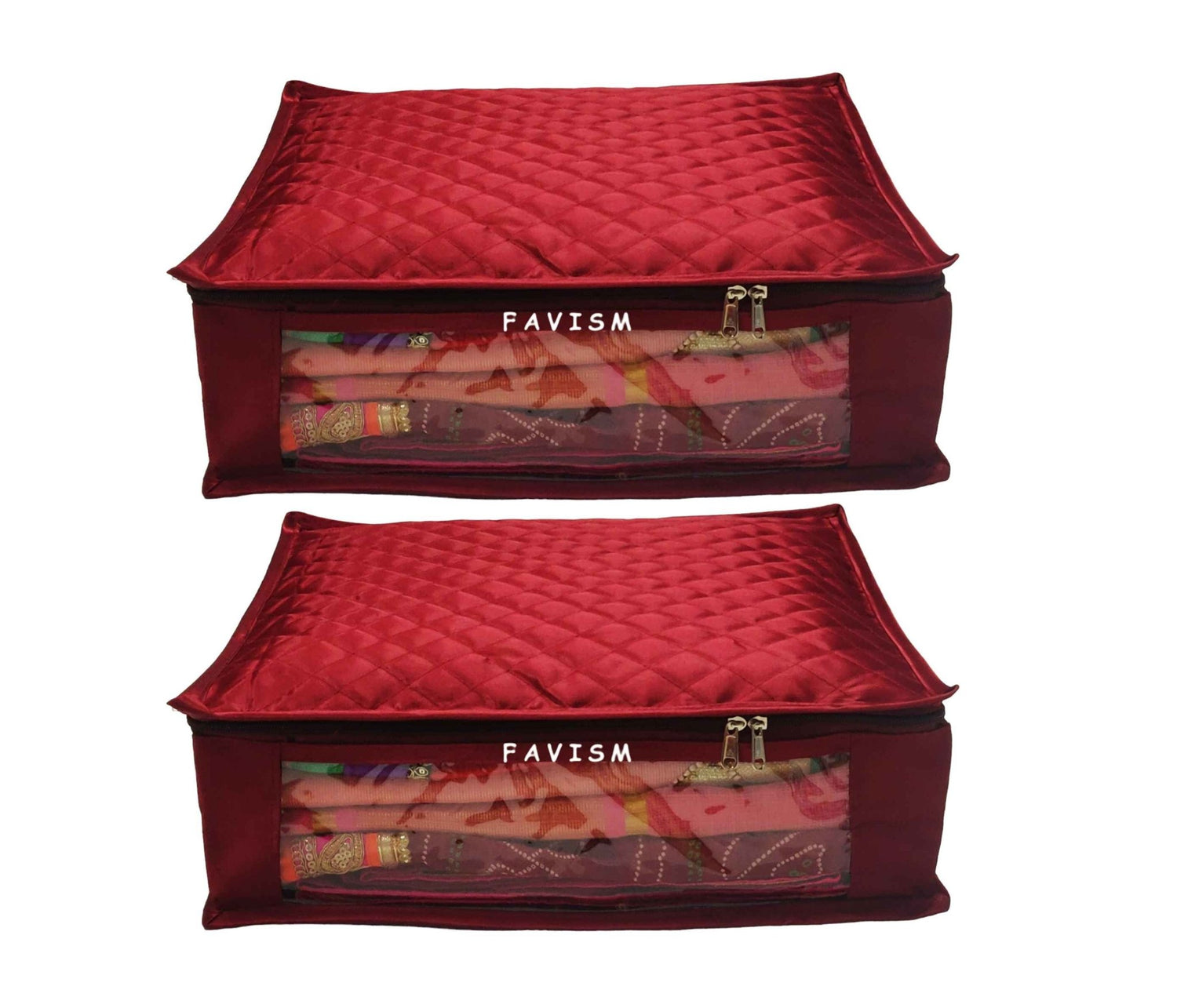 6" Satin saree cover | closet storage combo pack of 2 pcs. - FAVISM