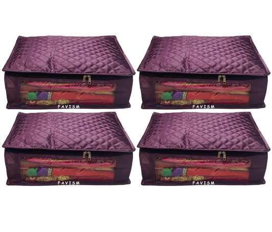 6" Satin saree cover | closet storage combo pack of 4 pcs. - FAVISM