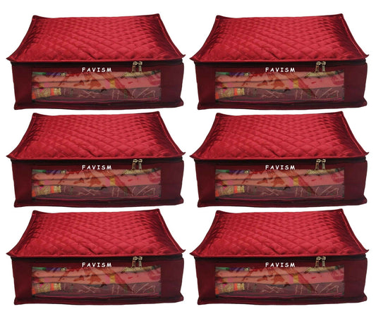 6" Satin saree cover | closet storage combo pack of 6 pcs. - FAVISM