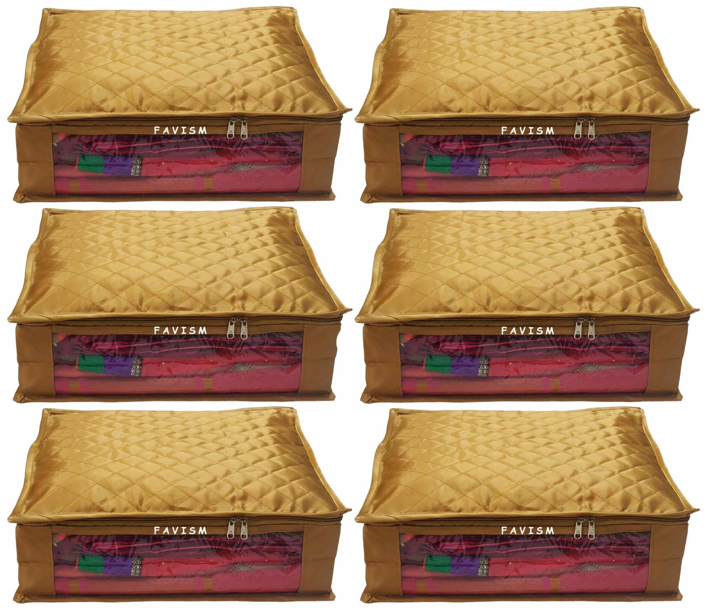 6" Satin saree cover | closet storage combo pack of 6 pcs. - FAVISM