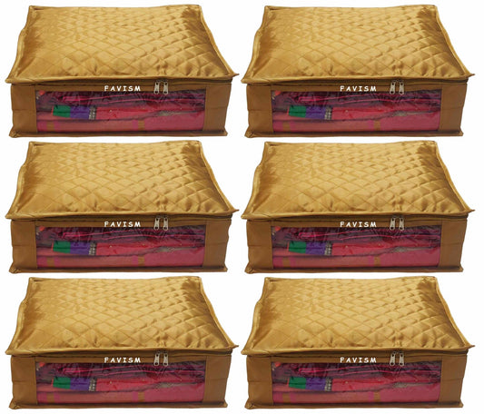 6" Satin saree cover | closet storage combo pack of 6 pcs. - FAVISM
