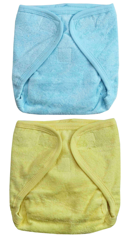 Newborn pure soft cotton reusable padded diapers or nappies pack of 2 pcs.