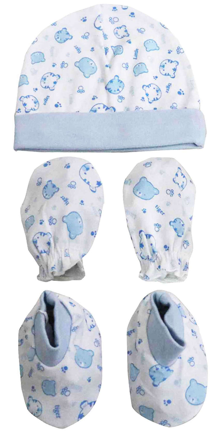 Newborn booties mittens cap set pack of 2 pair & 1 pcs ( 0-6 months )