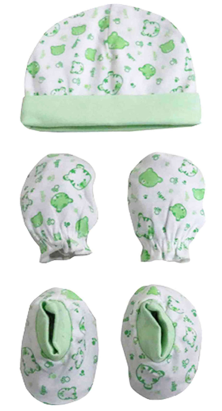 Newborn booties mittens cap set pack of 2 pair & 1 pcs ( 0-6 months )