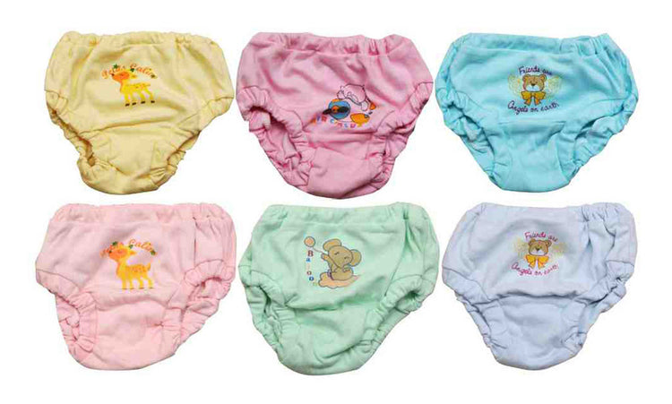 Newborn baby boys & baby girls pure soft cotton panties pack of 6 pcs.