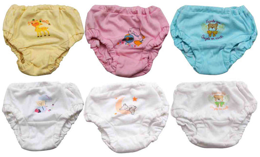 Newborn baby boys & baby girls pure soft cotton panties pack of 6 pcs.