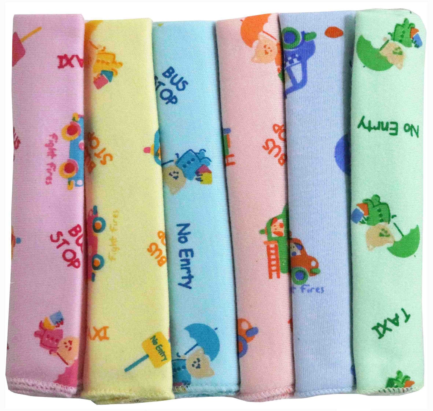 Newborn pure soft cotton face towels cum napkins pack of 6 pcs. - FAVISM