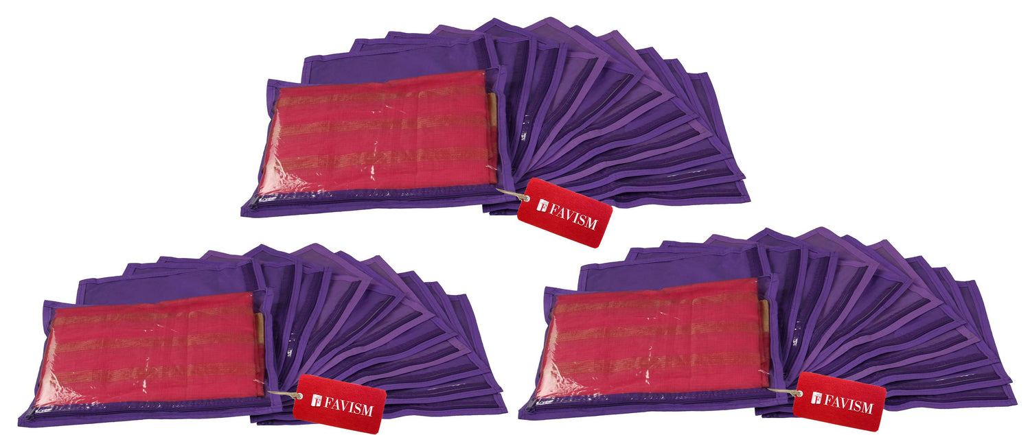 Non-woven single saree cover | garment cover combo pack of 36 pcs. - FAVISM
