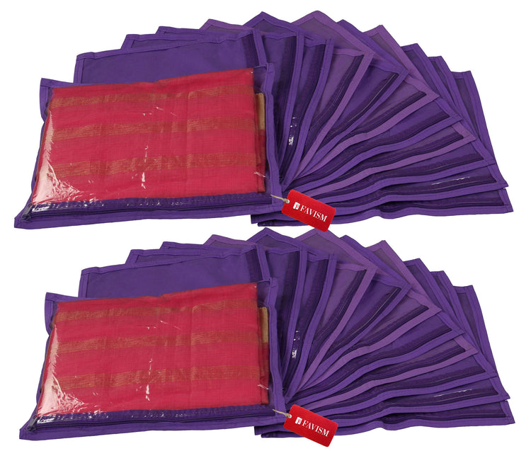 Non-woven single saree cover | garment cover combo pack of 24 pcs. - FAVISM