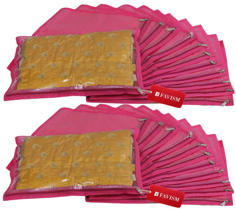 Non-woven single saree cover | garment cover combo pack of 24 pcs. - FAVISM