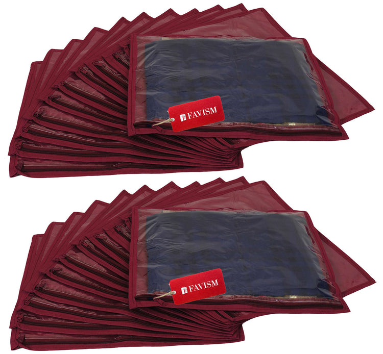 Non-woven single saree cover | garment cover combo pack of 24 pcs. - FAVISM