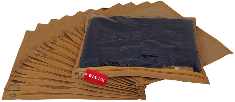 Non-woven single saree cover | garment cover combo pack of 12 pcs. - FAVISM
